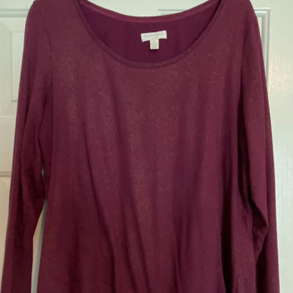 Charter Club Long Sleeved Tee - Metallic - 0X
